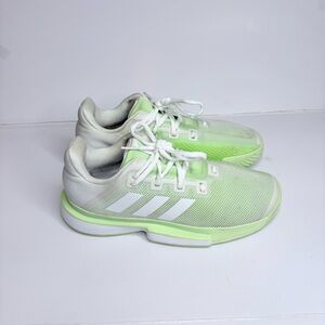 Adidas Lime and White Athletic Shoes